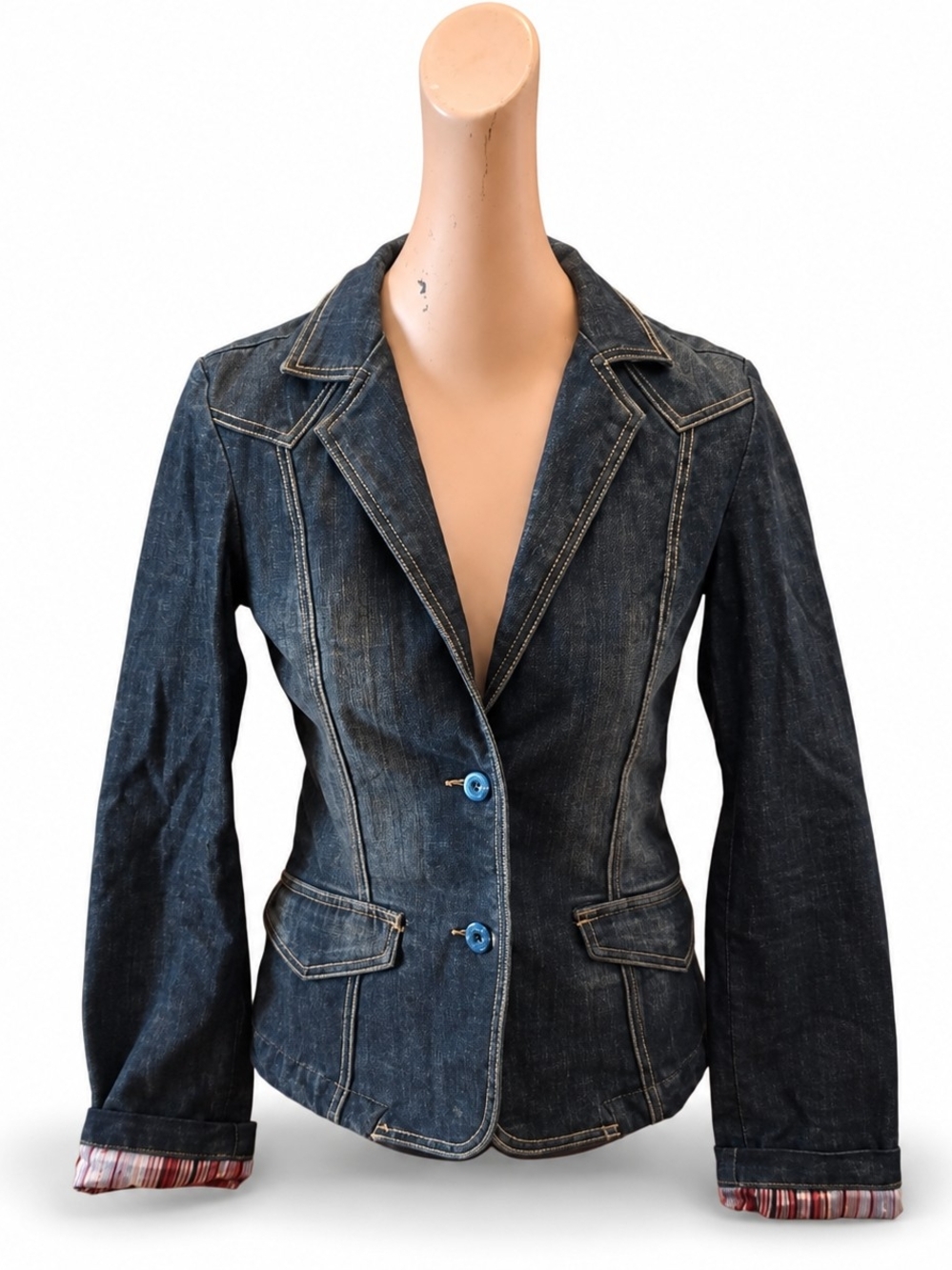 Buffalo David Bitton Dark Wash Denim Blazer. Women's Size, Small.